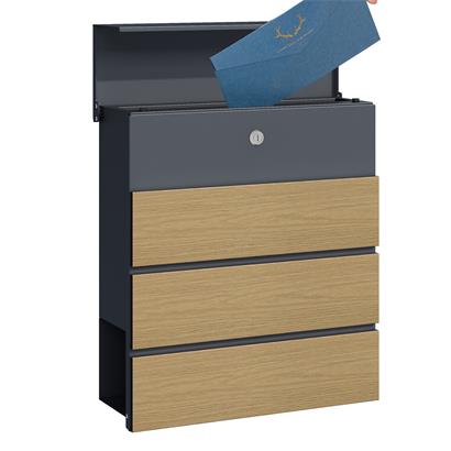 XL Design Briefkasten Postkasten Wandbriefkasten 2 Schlüssel verzinkt Soft Close