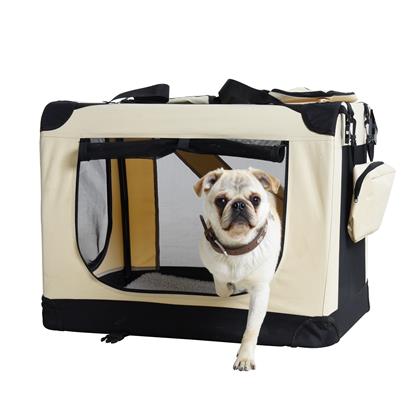 Transportbox Hundebox Faltbox XL Transporttasche faltbar Tierbox Hunde Beige