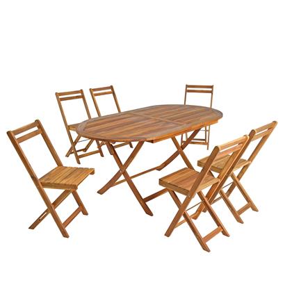 Gartenmöbel Sitzgruppe Gartentisch mit 6 Stühlen Gartenset Sitzgarnitur klappbar