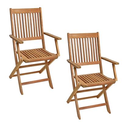 Balkonstühle Klappstühle Holzstühle 2er Set mit Armlehne Stuhlset Gartenstühle