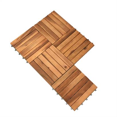 Holzfliesen 30 x 30 cm aus Akazienholz 1-3 m² Set Klicksystem