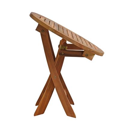 Klapptisch Balkontisch Beistelltisch 48 cm Rund Akazienholz Tisch Gartentisch