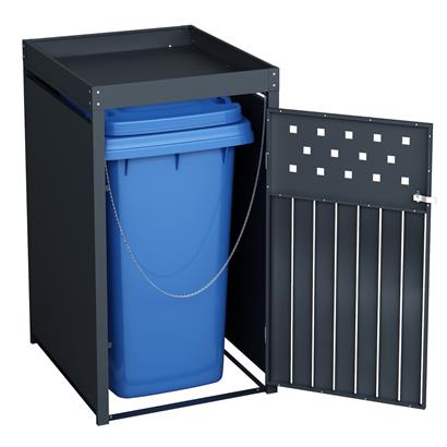Mülltonnenbox Müllbox Mülltonnenverkleidung 1 Tür Box Pflanzdach Anthrazit