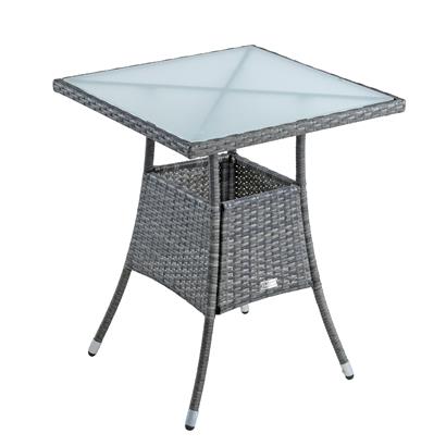 Polyrattan Balkontisch Rattan Tisch Beistelltisch Gartentisch 60 cm Anthrazit-Grau