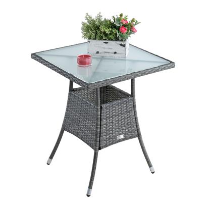 Polyrattan Balkontisch Rattan Tisch Beistelltisch Gartentisch 60 cm Anthrazit-Grau