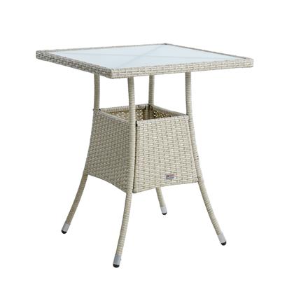 Polyrattan Balkontisch Rattan Tisch Beistelltisch Gartentisch 60 cm Beige