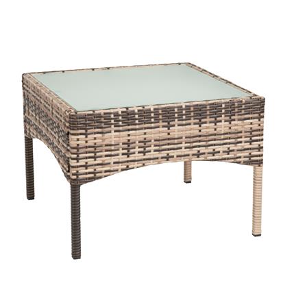 Polyrattan Beistelltisch Rattan Tisch Gartentisch Balkontisch Loungetisch Möbel Beige Braun