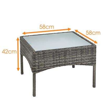 Polyrattan Beistelltisch Rattan Tisch Gartentisch Balkontisch Loungetisch Möbel Anthrazit Grau