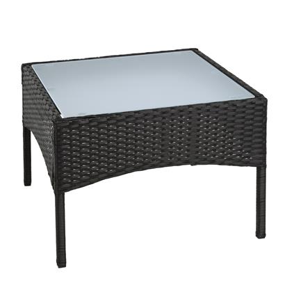 Polyrattan Beistelltisch Rattan Tisch Gartentisch Balkontisch Loungetisch Möbel Schwarz