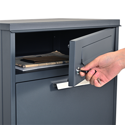 Briefkasten Paketkasten Standbriefkasten Paketbriefkasten Paketbox Postbox Grau