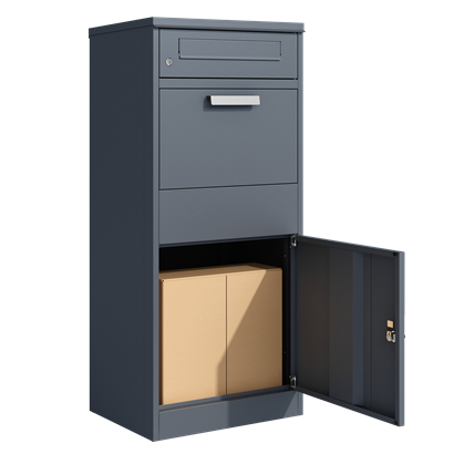 Briefkasten Paketkasten Standbriefkasten Paketbriefkasten Paketbox Postbox Grau