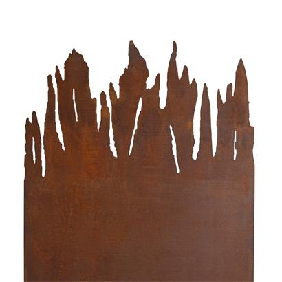 Metall Gartenzaun Sichtschutzwand 170 cm Edel-Rost Sichtschutz-Element Flammen