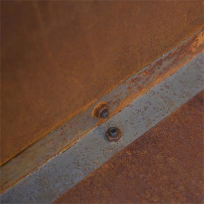 Cortenstahl Sichtschutzwand Brennholzregal 100x100x38 cm Rost Holzlager Edelrost