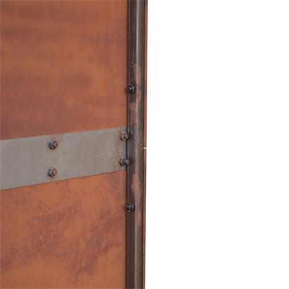 Cortenstahl Sichtschutzwand Brennholzregal 200x200x38 cm Rost Holzlager Edelrost