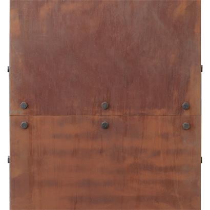 Cortenstahl Sichtschutzwand Brennholzregal 200x200x38 cm Rost Holzlager Edelrost
