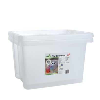 Aufbewahrungsbox Lagerbox Stapelbox 26 Liter 2er Set Lagerbox Regalbox stapelbar