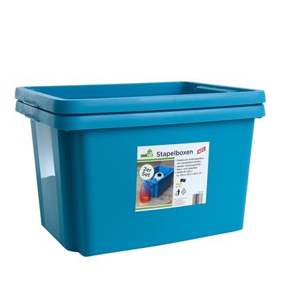 Aufbewahrungsbox Lagerbox Stapelbox 26 Liter 2er Set Lagerbox Regalbox stapelbar