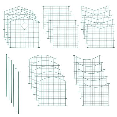 Teichzaun Gartenzaun 11tlg Set Zaun Teich 5 Zaunelemente Gitterzaun Metall grün