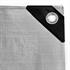 Abdeckplanen Farbe Grau aus PE Tarpaulin reiß- und wasserfest mit Metalloesen und verstaerktem Saum Grammatur waehlbar 90 g/m² 180 g/m² 260 g/m
