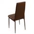 Esszimmerstuhl Set von Estexo mit Kunstlederbezug in der Farbe braun, Stuhl mit Stuhlbeinen aus Metall farblich passend lackiert, Rueckansicht
