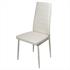 Esszimmerstuhl Set von Estexo mit Kunstlederbezug in der Farbe weiss, Stuhl mit Stuhlbeinen aus Metall farblich passend lackiert, Seitenansicht