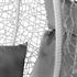 Polyrattan Haengesessel mit Gestell und Kissen, in den Farbe grau, Haengekorb aus einem Teil, edle Verarbeitung, witterungsbeständig