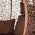 Polyrattan Haengesessel mit Gestell und Kissen, in der Farbe braun, Haengekorb aus einem Teil, edle Verarbeitung, witterungsbeständig, Detailansicht von Rattangeflecht