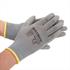 Montagehandschuhe Nylon PU grau 12 x Größe 7/S, Nahtloser Feinstrick, elastischer Strickbund, atmungsaktiver Handrücken