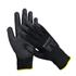 Montagehandschuhe Nylon PU schwarz 12 x Größe 7/S, Nahtloser Feinstrick, elastischer Strickbund, atmungsaktiver Handrücken