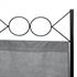 Vierteiliger Paravent mit schwarzem Stahl Rahmen und Polyesterflies Bespannung in grau, geeignet als Raumteiler, Umkleide, Sichtschutz oder Trennwand