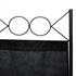 Vierteiliger Paravent mit schwarzem Stahl Rahmen und Polyesterflies Bespannung in schwarz, geeignet als Raumteiler, Umkleide, Sichtschutz oder Trennwand