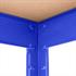 Weitspannregal Stecksystem 180 x 160 x 60 cm, Tragkraft 1000 kg, in der Farbe blau, verzinkt, MFD-Böden, 4 Ebenen